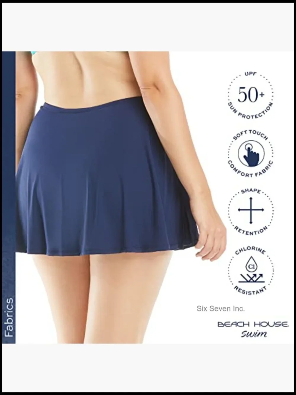 Plus Size High Rise Full Coverage Swim Skirt Bikini Bottom